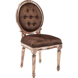 Hnědá židle s rámem v barvě mědi Kare Design Louis