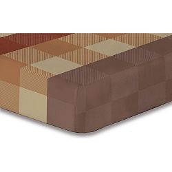 Hnědé elastické prostěradlo se vzorem DecoKing Hypnosis Arthur, 90 x 200 cm