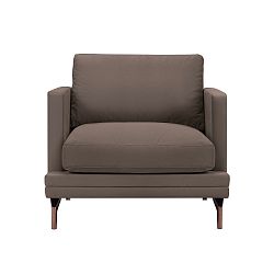 Hnědé křeslo s podnožím v černé barvě Windsor & Co Sofas Jupiter