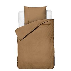 Hnědé povlečení z mikroperkálu na jednolůžko Sleeptime Monte Carlo, 140 x 200 cm