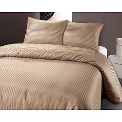 Hnědé povlečení z mikroperkálu na jednolůžko Zensation Dallas, 140 x 200 cm