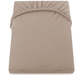 Hnědé prostěradlo DecoKing Amber Collection Cappuccino, 160-180 x 200 cm