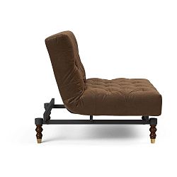 Hnědé rozkládací křeslo Innovation Oldschool Leather Look Brown Vintage