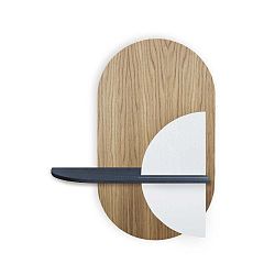 Hnědo-bílá modulární třídílná police Woodendot Alba L