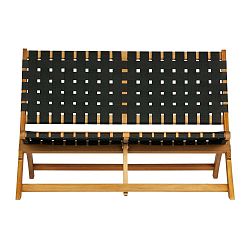 Hnědo-černá zahradní lavice z masivního eukalyptového dřeva WOOOD Lois