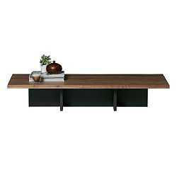 Hnědo-černý konferenční stůl z masivního borovicového dřeva WOOOD James