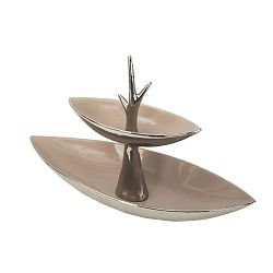 Hnědo-stříbrná dvoupatrová mísa Mauro Ferretti Argento
