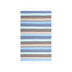 Hnědomodrá hammam osuška Begonville Corsica Lands, 180 x 100 cm