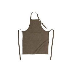 Hnědošedá kuchyňská zástěra s příměsí lnu Tiseco Home Studio