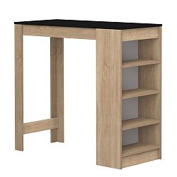 Hnědý barový stůl s černou deskou Symbiosis Auguste