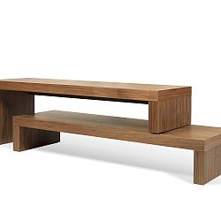 Hnědý dvojitý konferenční stolek TemaHome Cliff, 125 x 20 cm