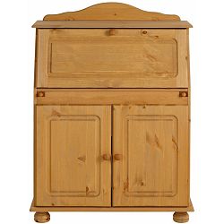 Hnědý dvoudveřový sekretář z masivního borovicového dřeva Støraa Ella