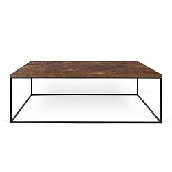 Hnědý konferenční stolek s černými nohami TemaHome Gleam, 120 cm