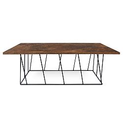 Hnědý konferenční stolek s černými nohami TemaHome Helix, 120 cm