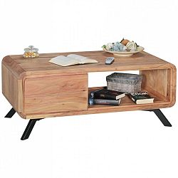 Hnědý konferenční stolek z masivního akáciového dřeva Skyport BOHA