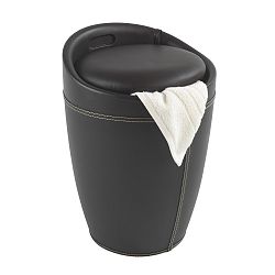 Hnědý koš na prádlo a taburetka v jednom Wenko Candy Look, 20l