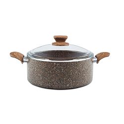 Hnědý kuchyňský hrnec se skleněným víkend Madison, Ø 26 cm