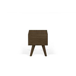 Hnědý noční stolek s nohami z masivního dřeva TemaHome Mara, 50 x 51 cm