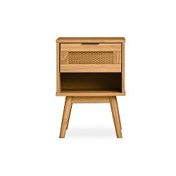 Hnědý noční stolek z borovicového dřeva Marckeric Asmara