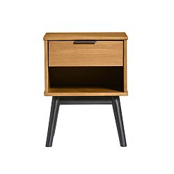 Hnědý noční stolek z borovicového dřeva Marckeric Estela