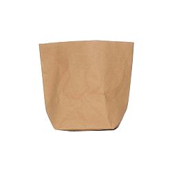 Hnědý obal na květináč z omyvatelného papíru Furniteam Plant, výška 30 cm