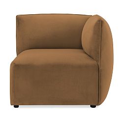 Hnědý pravý rohový modul pohovky Vivonita Velvet Cube