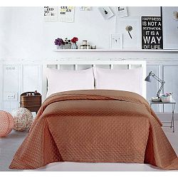 Hnědý přehoz z mikrovlákna AmeliaHome Adam, 260 x 280 cm