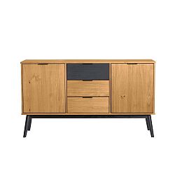 Hnědý příborník z borovicového dřeva Marckeric Estela, šířka 130 cm