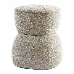 Hnědý taburet z textilie bouclé Leyla – Light & Living