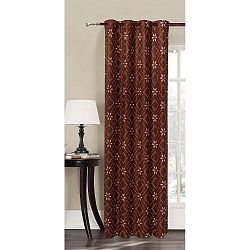 Hnědý vzorovaný závěs z mikrovlákna DecoKing Snowynight, 140 x 245 cm