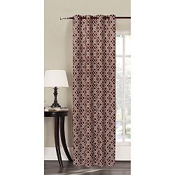 Hnědý vzorovaný závěs z mikrovlákna DecoKing Triangles, 140 x 245 cm