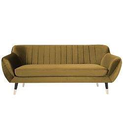 Hořčicově žlutá třímístná pohovka s černými nohami Paolo Bellutti Paolo