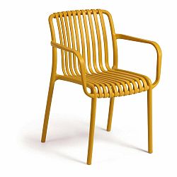 Hořčicově žlutá zahradní židle Kave Home Isabellini
