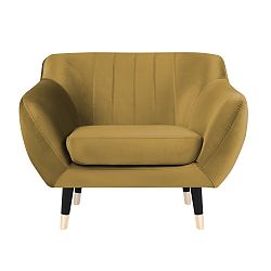 Hořčicově žluté křeslo s černými nohami Paolo Bellutti Paolo