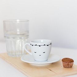 Hrnek na espresso s podšálkem Sleeping with Black Leaves, 100 ml