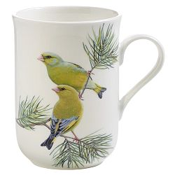 Hrnek z kostního porcelánu Maxwell & Williams Birds Greenfinches, 350 ml