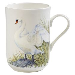 Hrnek z kostního porcelánu Maxwell & Williams Birds Swans, 330 ml