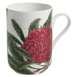 Hrnek z kostního porcelánu Maxwell & Williams Botanic Telopea, 330 ml