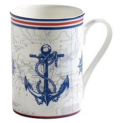 Hrnek z kostního porcelánu Maxwell & Williams Nautical Anchor, 400 ml