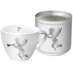 Hrnek z kostního porcelánu s vánočním motivem v dárkovém balení PPD Angel Fashion Platinum, 450 ml