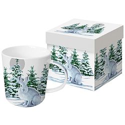Hrnek z kostního porcelánu s vánočním motivem v dárkovém balení PPD Snow Rabbit, 350 ml