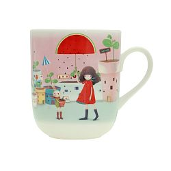 Hrnek z kostního porcelánu Santoro London Kori Kumi Melon Showers, 330 ml