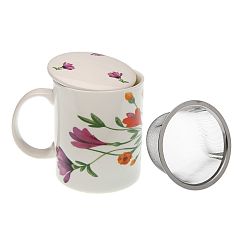 Hrnek z porcelánu se sítkem a pokličkou VERSA Florian, 350 ml