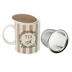 Hrnek z porcelánu se sítkem a pokličkou VERSA Provensal, 350 ml