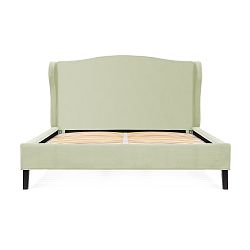 Jablkově zelená postel z bukového dřeva s černými nohami Vivonita Windsor, 180 x 200 cm