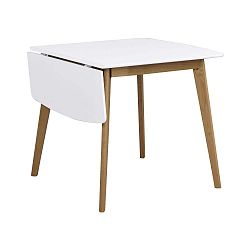 Jídelní stůl s konstrukcí z dubového dřeva se sklápěcí deskou Rowico Olivia, délka 80 + 30 cm