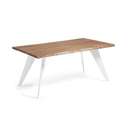 Jídelní stůl s tmavě hnědou deskou a bílým podnožím La Forma Nack, 100 x 180 cm