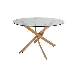 Jídelní stůl se skleněnou deskou Canett Luri, ø 120 cm