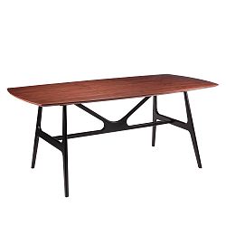 Jídelní stůl v dekoru ořechového dřeva s černými nohami sømcasa Gabby,  180 x 90 cm