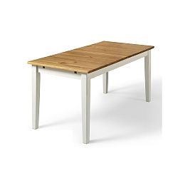 Jídelní stůl z borovicového masivu s bílými nohami Støraa Daisy, 75 x 160 cm